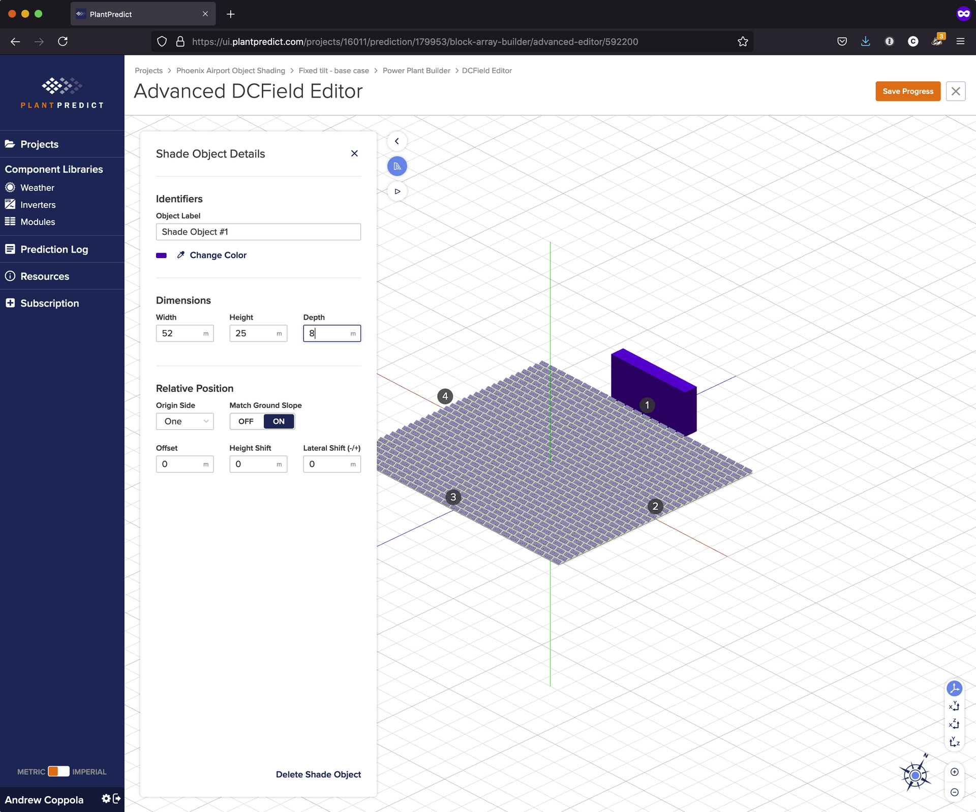 PlantPredict DC Field - Object Shading visualizer